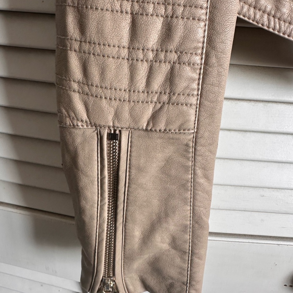 Express Tan Studded Leather Jacket - Picture 6 of 10